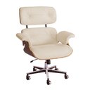 Ver imagem 2 de Poltrona Charles Eames Office Couro Natural Linha Premium Design Atemporal Escritório - Off-White