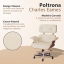 Ver imagem 3 de Poltrona Charles Eames Office Couro Natural Linha Premium Design Atemporal Escritório - Off-White