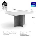 Ver imagem 4 de Sala de Jantar Agile 130x90 Tampo MDF Cadeiras Veludo Bege 130cm Bom Pastor Móveis