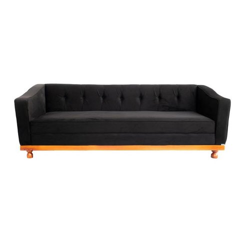 Sofá Chesterfield Aruam 2metros Suede Preto