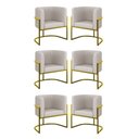 Ver imagem 2 de Kit 6 Cadeiras Poltrona Lua Corino Gold Balaqui Bege