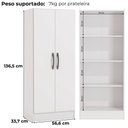 Ver imagem 3 de Armario Multiuso 2 Portas 137x57 Cm N409 Kappesberg Branco
