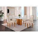 Ver imagem 1 de Conjunto Sala de Jantar Mesa Olímpia 90cm Tampo em Mdf Canto Copo e 4 Cadeiras Liz Moderna