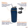 Copo Térmico Para Tereré Bebidas Geladas Com Canudo Aço Inox 650ml - Wp - Azul - 7