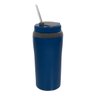 Copo Térmico Para Tereré Bebidas Geladas Com Canudo Aço Inox 650ml - Wp - Azul - 1