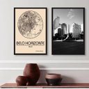Ver imagem 1 de Kit 2 Quadros Belo Horizonte- Mapa e Fotografia 24x18cm - com Vidro:madeira Preta