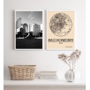Ver imagem 2 de Kit 2 Quadros Belo Horizonte- Mapa e Fotografia 24x18cm - com Vidro:madeira Preta