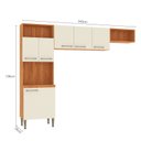 Ver imagem 3 de Cozinha Compacta 6 Portas 198cm x 240cm Malu Bege/Cinamomo/Off White