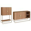 Ver imagem 1 de Conjunto Sala de Estar Buffet e Bar Estilo Orgânico Hanover/dourado