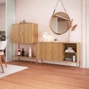 Ver imagem 2 de Conjunto Sala de Estar Buffet e Bar Estilo Orgânico Hanover/dourado