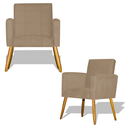 Ver imagem 1 de Kit 2 Poltronas Nina Decorativa Pés Palito - Cappuccino