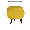 Ver imagem 6 de Conjunto Poltrona Estofada Com Puff Sala de Estar Pétala Suede Mostarda - LM DECOR