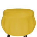 Ver imagem 5 de Conjunto Poltrona Estofada Com Puff Sala de Estar Pétala Suede Mostarda - LM DECOR