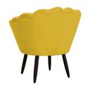 Ver imagem 3 de Conjunto Poltrona Estofada Com Puff Sala de Estar Pétala Suede Mostarda - LM DECOR