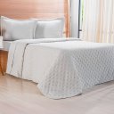 Ver imagem 1 de Kit Colcha Miraggio Queen 2,40m X 2,60m Cinza com 2 Fronhas