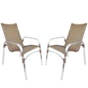 Ver imagem 1 de 2 Cadeiras Emily Cor Sépia, Estrutura Alumínio Polido, área Interna E Externa
