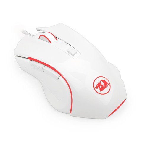 Mouse Gamer Redragon Nothosaur Lunar White Com LED Multicolor - M606W