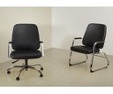 Ver imagem 2 de Cadeira Maxxer Diretor Assento Courino Base Fixa Preta - 54853