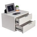Ver imagem 4 de Mesa de Cabeceira Suspensa Off White de 2 Gavetas com 50 cm Enviamos Montada