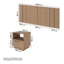 Ver imagem 6 de Kit Guarda Roupas 2 Portas, Cama Queen e Complementos de Quarto Araçá CabeCasa MadeiraOriginals Marrom/Nogueira
