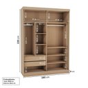 Ver imagem 4 de Kit Guarda Roupas 2 Portas, Cama Queen e Complementos de Quarto Araçá CabeCasa MadeiraOriginals Marrom/Nogueira