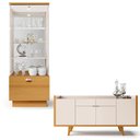 Ver imagem 6 de Conjunto Cristaleira e Buffet Aparador Decorativo Peggy/albâni Off White/cinamomo G26 - Gran Belo