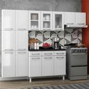 Ver imagem 1 de Cozinha Completa em Aço Topázio 14 Portas 3 Gavetas com Vidro Branco - Telasul