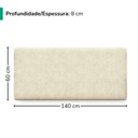 Ver imagem 3 de Cabeceira Painel Suspenso Casal 140 cm Luna Retangular Boucle Creme Artte
