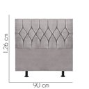 Ver imagem 2 de Cabeceira Estofada Istambul Capitonê 90cm Solteiro Box Quarto Suede Cinza Claro - Ahazzo Móveis
