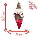 Ver imagem 3 de Kit 4 Enfeites Árvore Natal Papai Noel e Boneco Neve Saco Natalino Xadrez