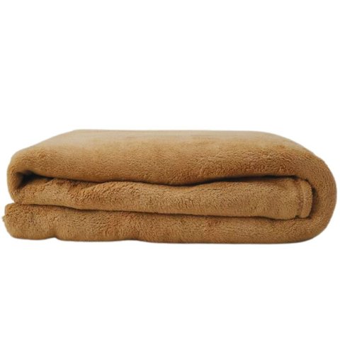 Cobertor Casal Manta Microfibra Fleece Bege