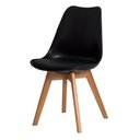 Ver imagem 5 de Kit 2 Cadeiras Estofadas com Encosto para Mesa de Jantar Cozinha Sala Saarinen Leda Wood Preta