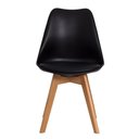 Ver imagem 4 de Kit 2 Cadeiras Estofadas com Encosto para Mesa de Jantar Cozinha Sala Saarinen Leda Wood Preta