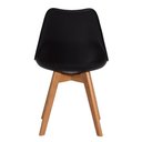 Ver imagem 2 de Kit 2 Cadeiras Estofadas com Encosto para Mesa de Jantar Cozinha Sala Saarinen Leda Wood Preta