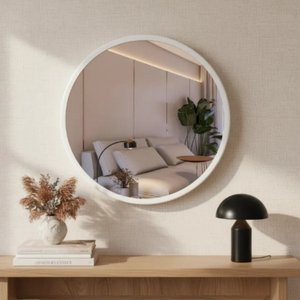 Espelho Redondo 60cm Moldura Alumínio Basic Reduna