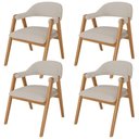 Ver imagem 1 de Kit 04 Cadeiras de Jantar e Estar Living Estofada Nadja L02 Linho Bege - Lyam Decor