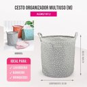 Ver imagem 4 de Cesto para Roupa Suja- Brinquedos Tecido (m) - Linha Loft Cinza