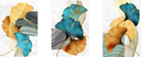 Ver imagem 4 de Tríptico - Quadros Decorativos Floral Azul Dourado Grande:Branco