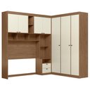 Ver imagem 2 de Guarda Roupa Casal Modulado 140cm Vincenzo Jatobá/Areia S01 - Mpozenato