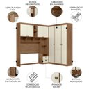Ver imagem 3 de Guarda Roupa Casal Modulado 140cm Vincenzo Jatobá/Areia S01 - Mpozenato