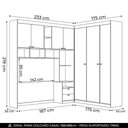 Ver imagem 4 de Guarda Roupa Casal Modulado 140cm Vincenzo Jatobá/Areia S01 - Mpozenato