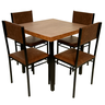 Conjunto de Mesa Jantar 80x80 Ibiza com 4 Cadeiras Marrom - 1