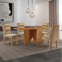 Ver imagem 1 de Mesa de Jantar Evora 120cm Mdf Canto Copo e 4 Cadeiras Carol