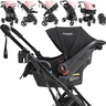 Carrinho de Bebe Kiddo Vox Ii com Bebe Conforto e Base Rosa - 3