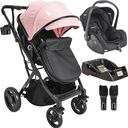 Ver imagem 1 de Carrinho de Bebe Kiddo Vox Ii com Bebe Conforto e Base Rosa