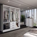 Ver imagem 2 de Guarda-roupa Casal Simon 6 Portas 3 Gavetas com Cômoda 5 Gavetas Branco - Panorama Móveis