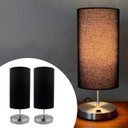 Ver imagem 1 de Kit 2 Abajur Luminaria de Mesa Redondo Interruptor Ref 84 Decoração Casa Sala Quarto Escritório