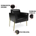 Ver mais imagens de Sofá Namoradeira e Poltrona Pé de Ferro Dourado Marisa Corano D03 - D'Rossi Preto