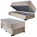 Ver imagem 1 de Cama Box Baú Suede Solteiro + Colchão Sereneprime Molas Ensacadas 88x188x69 Bege