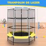 Pula Pula Cama Elástica Trampolim Infantil 1.55 Rede Amarelo - 2